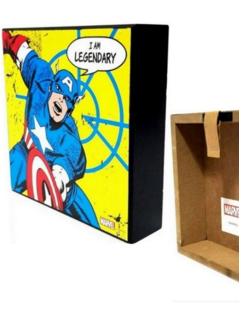 Marvel Captain America "I Am Legendary" Small 5.75" x 5.75" Wood Box Sign Decor